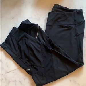 Zella workout capris with mesh inserts